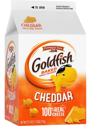 Goldfish Cheddar Cheese Crackers, 27.3 Oz Carton