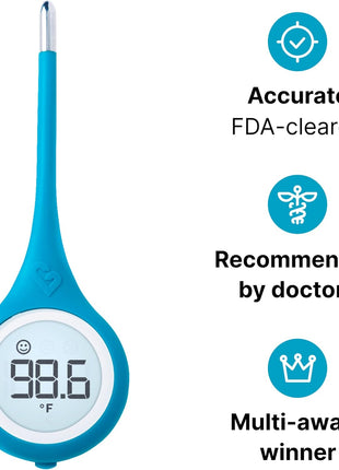 Kinsa Smart,Fever, Digital Medical Baby, Kid and Adult Termometro - Accurate, Fast, FDA Cleared Thermometer for Oral, Armpit or Rectal Temperature Reading - QuickCare