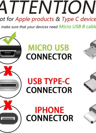 MYFON Micro USB Cable, 2 Pack [6FT, 6FT], Fast Charging Cable, High Speed Android Charging Cable, Android Phone Cable for Samsung Galaxy S7 Edge S6 S5 and More, Trustable