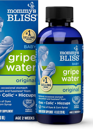 Mommy's Bliss Gripe Water Original, Infant Gas & Colic Relief, Gentle & Safe, 2 Weeks+, 4 Fl Oz (Pack of 1)