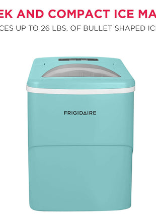 Frigidaire EFIC108-Blue Compact Ice Maker, Counter-top Portable, 26 lb per Day, Blue