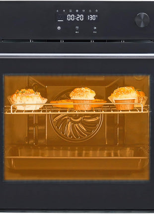 24 Inch Electric Single Wall Oven, 2.5 Cu.ft Built-in Convection System with 8 Cooking Functions in Stainless Steel, Touch Control