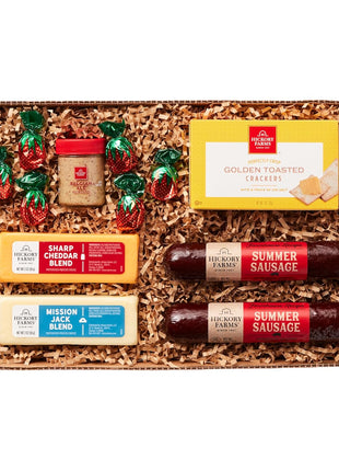 Hickory Farms Farmhouse Meat & Cheese Food Gift Basket (Small) - Box Set | Charcuterie Board Food | Summer Sausage | Father's Day | Mother's Day | Easter | Christmas | Holiday | Housewarming | Gourmet | Sympathy | Care Package