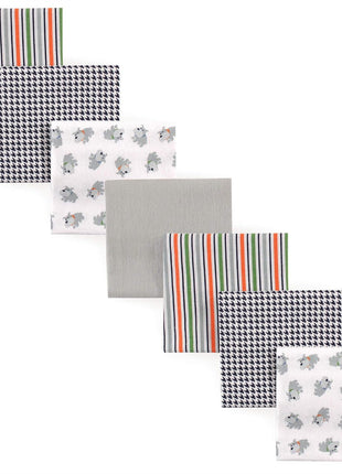 Luvable Friends Unisex Baby Cotton Flannel Receiving Blankets, Basic Elephant 7-Pack, One Size