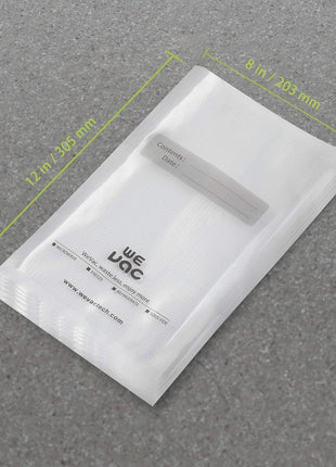 Wevac Vacuum Sealer Bags 8x12" 100 Quart for Food Saver Vacuum Seal machine | Sous Vide, Freezer Safe, PreCut, BPA Free, Commercial Grade, Heavy duty, Meal Prep, Soup, Meat, Fish, Hunting, Vac Storage