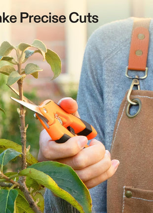 VIVOSUN 6.5 Inch Gardening Scissors Hand Pruner Pruning Shear with Straight Stainless Steel Blades Orange 1-Pack | Straight Precision Stainless Steel Blades, Comfort Ergonomic Grips, Ideal Snip for Deadheading, Trimming & Shaping Plants