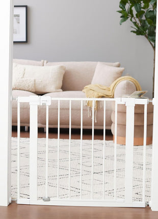 Safety 1st Easy Install Walk Thru Baby Gate for Doorway With Door, Dog Gates, Fits 29"-38", Easy Install 28" Tall, White