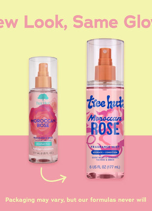 Tree Hut Fragrance Mist - Moroccan Rose - 6 fl oz - Hydrating, Alcohol-Free Formula - Warm, Floral Scent with Bergamot, Tea Rose, and Amber Notes