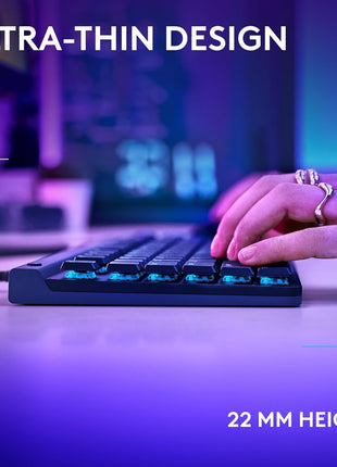 Logitech G515 TKL Wired Low Profile Gaming Keyboard, Fully Customizable RGB, Double-Shot PBT Keycaps, Tactile/Brown Switches - Black