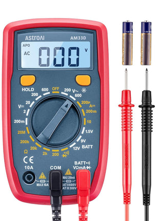 AstroAI Digital Multimeter Tester 2000 Counts with DC AC Voltmeter and Ohm Volt Amp Meter; Measures Voltage, Current, Resistance, Continuity and Diode, Blue