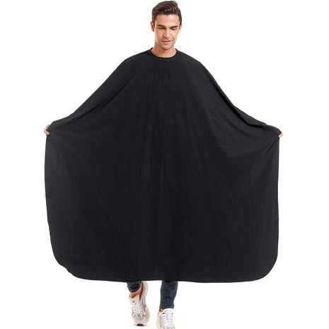 izzycka Nylon Barber Cape 64 inchx56 inch Waterproof Salon Large Hair Cutting Cape Haircut for Men with Adjustable Snap Closure Color Capes Professional Stylist Hairdresser Apron Adults Unisex Black