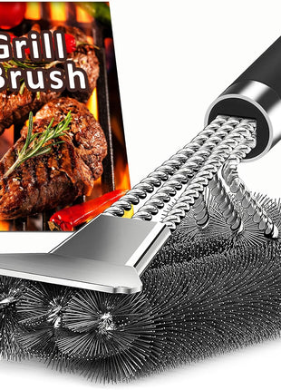 TNTOR Grill Brush with Scraper, 18 inch Adjustable Handle BBQ Grill Brush for Outdoor Grill, Extra Strong Grill Cleaner Accessories for Grill/Smoker/Gas/Charcoal Grill Cleaning-Grill Gifts for Men/Dad