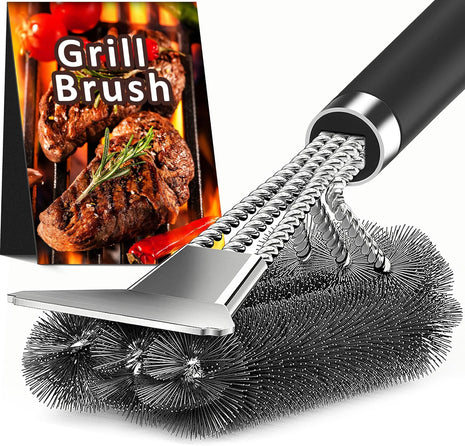 TNTOR Grill Brush with Scraper, 18 inch Adjustable Handle BBQ Grill Brush for Outdoor Grill, Extra Strong Grill Cleaner Accessories for Grill/Smoker/Gas/Charcoal Grill Cleaning-Grill Gifts for Men/Dad