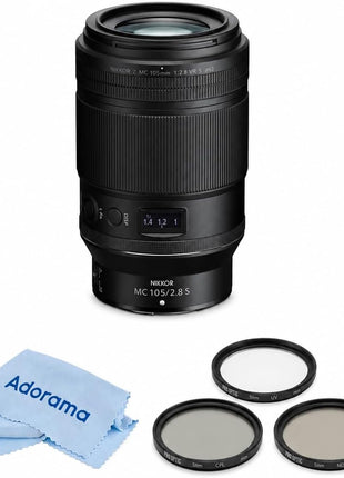 Nikon NIKKOR Z MC 105mm f/2.8 VR S Lens, Bundle with ProOptic with 62mm UV | CPL | ND Filter Kit, Cleaning Cloth, 1-Year Limited Warranty