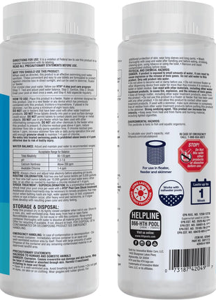 HTH 42049 Pool Care 1 inch Chlorine Tabs, Swimming Pool Sanitizer with Added Clarifier - Eliminates Bacteria & Algae, Makes Water Clean & Crystal Clear, Sanitizes & Protects - Slow Dissolving, 1.5 lbs