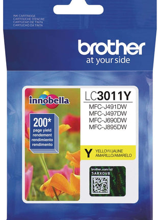 Brother Printer LC3011Y Single Pack Standard Cartridge Yield Up to 200 Pages LC3011 Ink Yellow