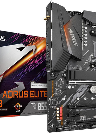 GIGABYTE B550 AORUS Elite AX V3 AMD AM4 ATX Motherboard, Supports Ryzen 5000/4000/3000 Processors, DDR4, 12+2 Power Phase, 2X M.2, PCIe 4.0, WIFI6, 2.5 GbE LAN, Front USB-C, Q-Flash Plus, RGB Fusion