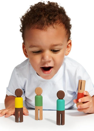 LOVEVERY | The Block Set | Solid Wood Building Blocks and Shapes + Wooden Storage Box, 70 Pieces, 18 Colors, 20+ Activities, Toddler Block Set and Converts into a Pull Car, Ages 12 to 48+ months