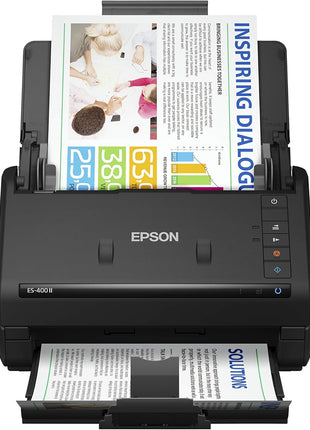 Epson Workforce ES-400 II High-Speed Color Duplex Desktop Document Scanner | For Computers including PC and Mac with Auto Document Feeder and Image Adjustment Tools