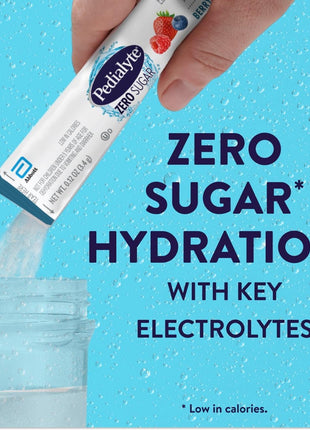 Pedialyte Electrolyte Drink Mix With Zero Sugar | Hydration With Key Electrolytes | Great Hydration Low in Calories | Berry Frost, 8 Powder Packets