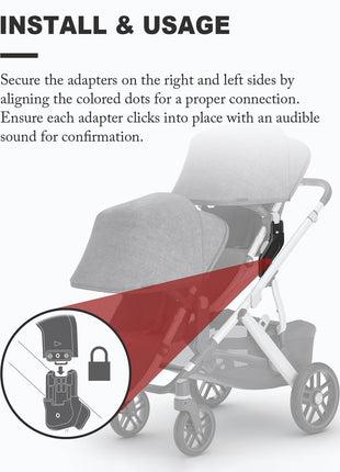 Upper Adapter Accessories Compatible with UPPAbaby Vista, Vista V2, Vista V3 Strollers/Bassinet, Toddler Sea, Infant Car Seats (Aria, Mesa V2, Mesa Max) — Not Compatible with Other Models