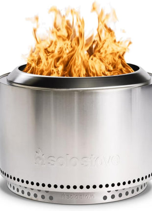 Solo Stove Yukon 27 Inch Smokeless Fire Pit with Removable Ash Pan - Wood Burning Portable Stainless Steel Outdoor Fireplace, Stainless Steel, Ideal for 6 or More People, 38 lbs