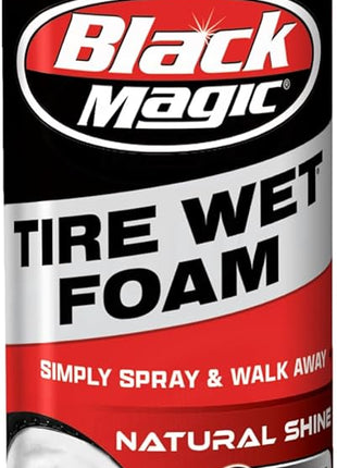 Black Magic 800002220 Tire Wet Foam, 18 oz. - Specially Formulated Thick Tire Spray Foam Clings to Tires to Dissolve and Clean Dirt While Shining and Protecting All In One Step