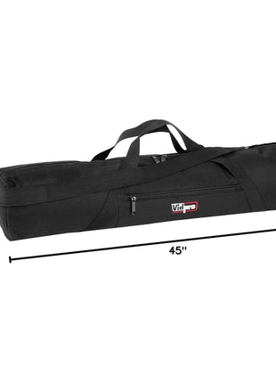VidPro TC-45 Tripod Carrying Case - Heavy Duty Nylon Bag with Shoulder Straps and Handles - Compact Case with Full Length Zippered Closure Plus External Pocket Fits Tripod with Head up to 45 Inches
