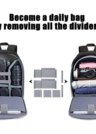 CADeN Camera Backpack Bag Professional for DSLR/SLR Mirrorless Camera Waterproof, Camera Case Compatible for Sony Canon Nikon
