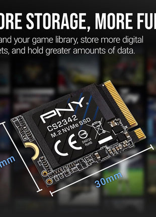 PNY CS2342 2TB Gen4 PCIe NVMe M.2 2230 3D NAND SSD – Up to 7,300/6,000 MB/s – PC/Laptop/Gaming Upgrade – Perfect for Steam Deck, ASUS ROG Ally, MSI Claw – Internal Solid-State Drive M230CS2342-2TB-TB