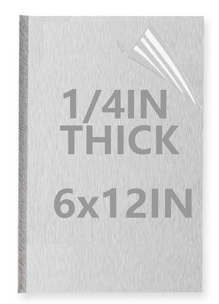 1/4Inch Thick Aluminum Sheet Plate, 6" x 12" Heavy Duty Aluminum Plates | Double Side Protective Film, 6061 Flat Plain Panel Plates Solid Metal Sheet Plate for Crafting Structural Framing Base Plate