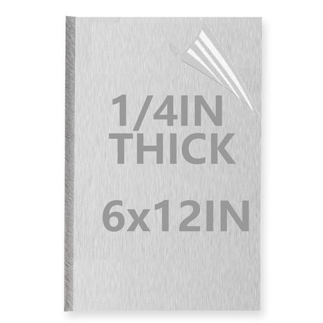 1/4Inch Thick Aluminum Sheet Plate, 6" x 12" Heavy Duty Aluminum Plates | Double Side Protective Film, 6061 Flat Plain Panel Plates Solid Metal Sheet Plate for Crafting Structural Framing Base Plate