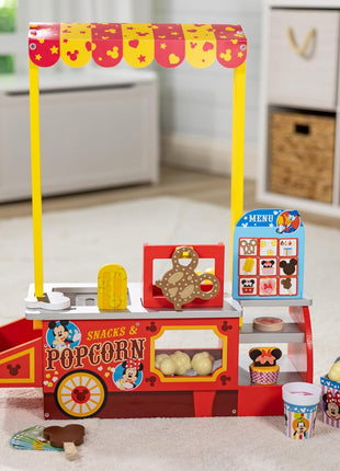 Melissa & Doug Disney Snacks & Popcorn Wooden Pretend Play Food Counter – 33 Pieces - FSC-Certified Materials