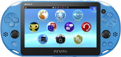 Sony Playstation Vita Wi-Fi 2000 Series with AC Adapter and Silicon Joystick Covers (Aqua Blue) (Renewed)