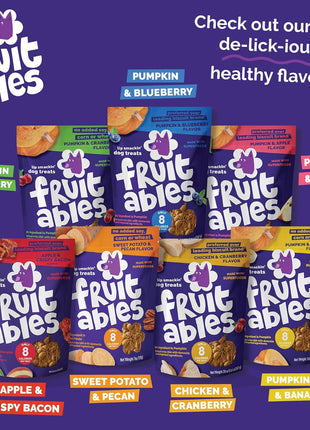Fruitables Baked Dog Treats, Healthy Pumpkin Treat for Dogs, Low Calorie & Delicious, No Wheat, Corn or Soy, Made in the USA, Pumpkin and Banana Flavor, 7oz
