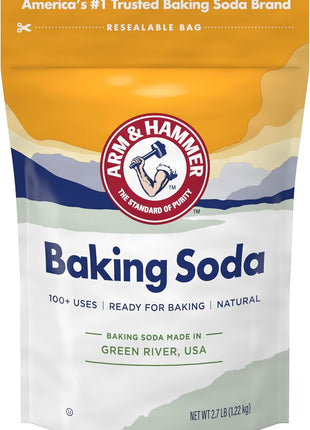 ARM & HAMMER Baking Soda, 2.7 Lbs | 100+ Household Uses, Food Grade Baking Soda, Cleaning & Deodorizing, Pure & Natural, Safe Around Kids & Pets