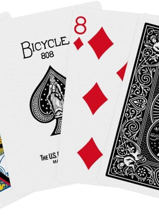 Bicycle Playing Cards 4 Pack Standard Index Poker Size Red and Black | Air Cushion Finish, Made in USA, 2 red and 2 black decks, 52 cards plus 2 Jokers per deck, For all card games