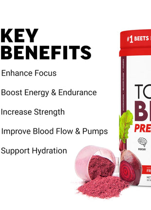 Force Factor Total Beets Pre-Workout Powder to Boost Energy & Endurance | Increase Strength, Improve Blood Flow & Pumps, Nitric Oxide Supplement with Beet Root Powder, Fruit Punch, 30 Servings