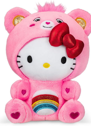 Care Bears Hello Kitty Dressed As Cheer Bear 8" Fun-Size Plush - Soft, Huggable Bestie! – Good for Girls and Boys, Employees, Collectors, Ages 4+