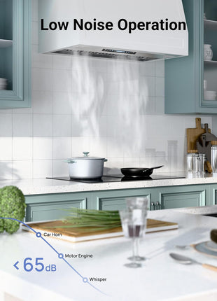 IKTCH 36 inch Built-in/Insert Range Hood 900 CFM, Ducted/Ductless Convertible Duct, Stainless Steel Kitchen Vent Hood with 2 Pcs Adjustable Lights and 3 Pcs Baffle Filters with Handlebar(IKB02-36'')