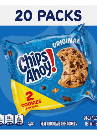 CHIPS AHOY! Original Chocolate Chip Cookies, 20 Snack Packs (2 cookies per pack)