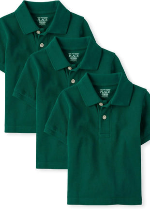 The Children's Place Baby Boys and Toddler Boys Short Sleeve Pique Polo, White, 5T
