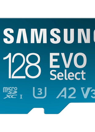 Samsung EVO Select 128GB microSDXC Memory Card + Adapter, Up to 160MB/s | UHS I, C10, U1, V10, A1, microSD for Mobile Phone, Smartphones, Nintendo Switch, and Tablets (MB-ME128SA/AM)