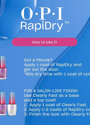 OPI RapiDry Quick Dry Nail Polish Colors | Opaque, Crème, & Shimmer Winter Shades | Smudge Proof, and Fast Drying in 60 Seconds | Vegan Formula