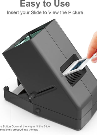 DigitConvert 35mm Slide & Film Negatives Viewer-Slide Viewer with 3X Magnification and LED-Lighted Viewing for 35mm Slides and Negatives, USB or Battery Powered (4AA Batteries & USB Cable Included)