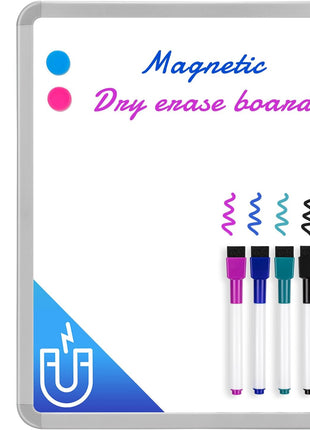 VUSIGN Small White Board Dry Erase, 14'' x 11'' Magnetic Dry Erase Board, Mini Whiteboard with Markers for Kids, Students, Fridge, Wall, Locker