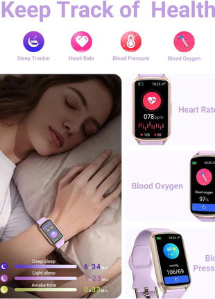 Amzhero Health Fitness Tracker with 24/7 Heart Rate, Blood Oxygen, Blood Pressure, Sleep Tracker, 5ATM Waterproof Activity Trackers with Step Tracker, Pedometer (S & L Bands Included)