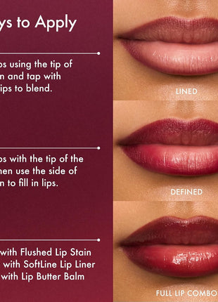 Summer Fridays Flushed Lip Stain Liner, 12hr Wear & Transfer-Proof, Rosette
