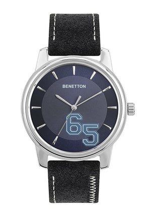 United Colors of Benetton Iconic Analog Watch for Man with Blue Round Dial & Blue Leather Strap Band Water Resistant Men's Wrist Watches - UWUCG2001