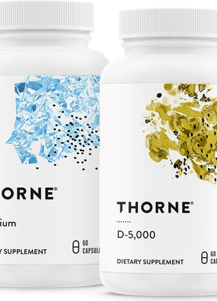 THORNE - Antioxidant & Wellness Bundle - Selenium & Vitamin D-5000 - Supports Thyroid Health & Immune Function - 60 Servings